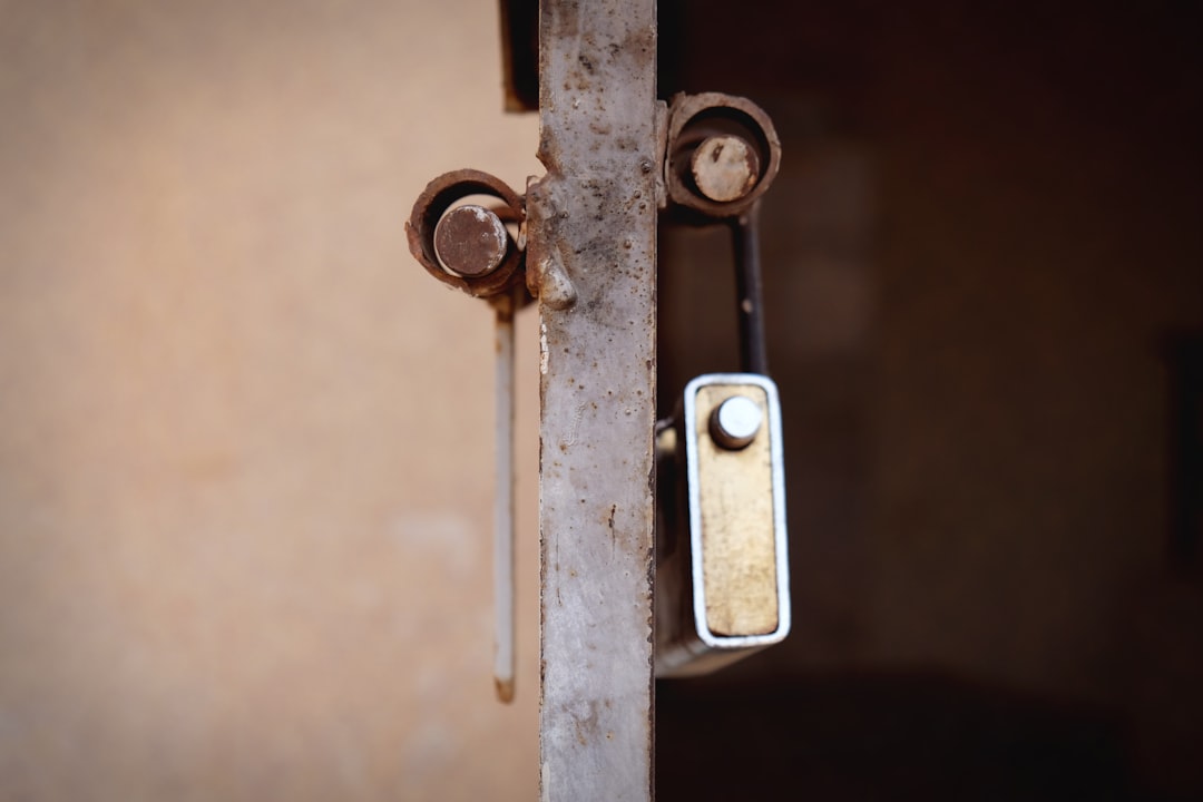 a close up of a door handle